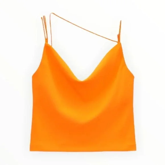ZARA | Orange | MULTIPOSITION STRAP TANK TOP - Picture 2 of 15